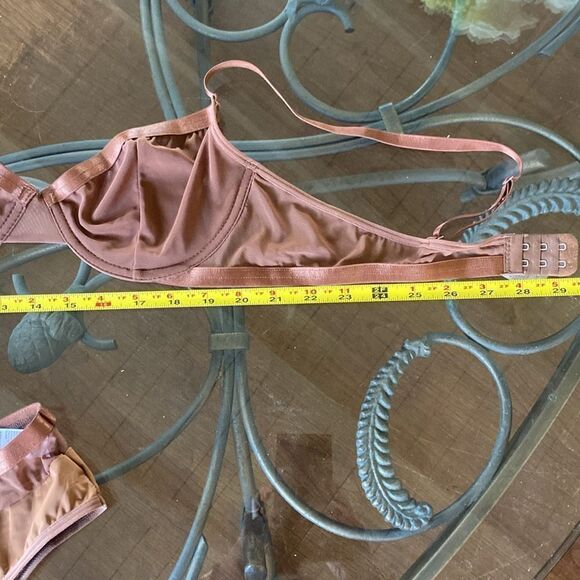 Silky Bronze Bra and panty Set size large. See measurements in photos nwot - Picture 8 of 13
